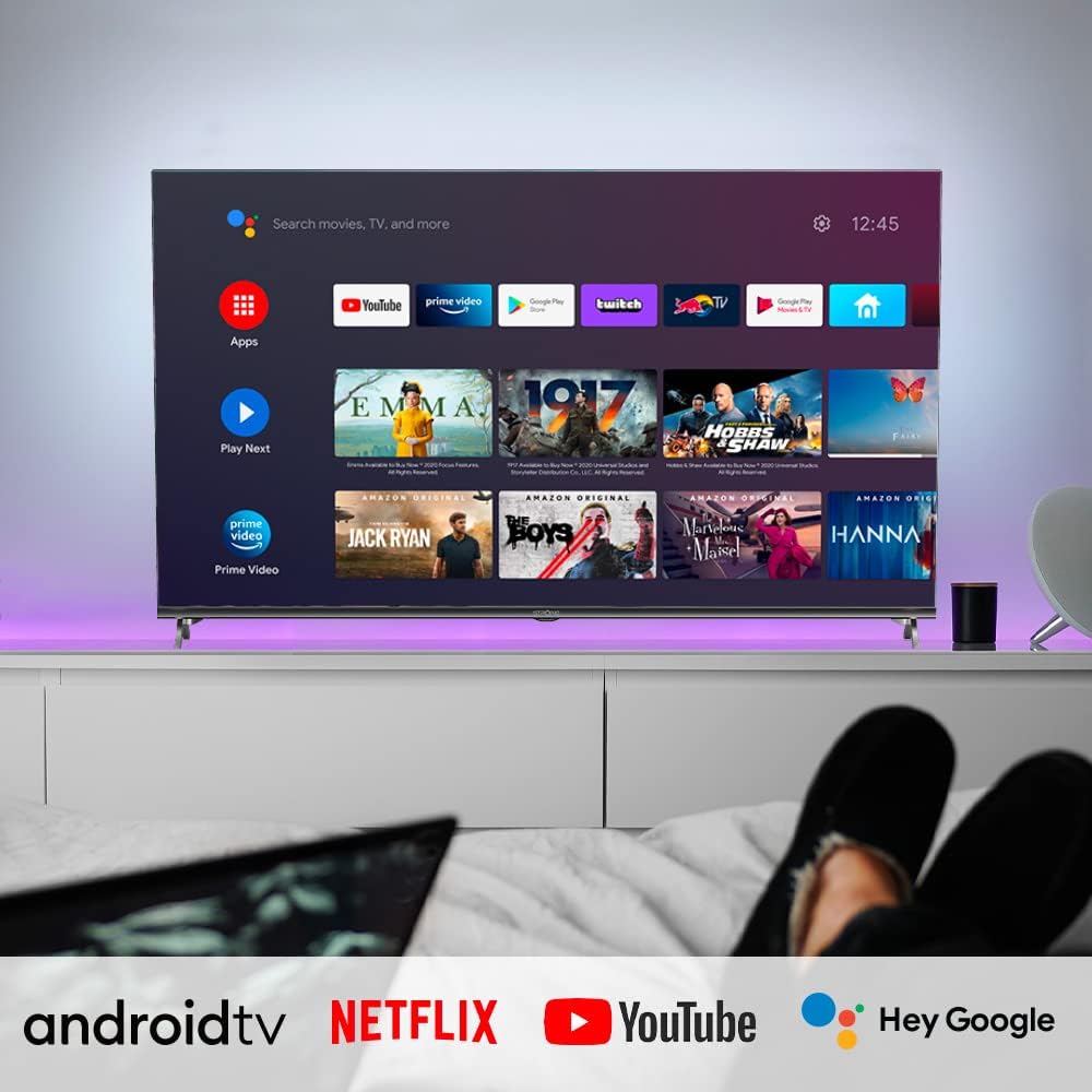 Strong - Smart TV 40″ (100 cm) Full HD SRT40FD5553 - with Android TV - Immagini eccezionali - Triple Tuner - 3 HDMI ports (1 ARC) + 2 USB ports + AV + Input antenna/satellite - Black