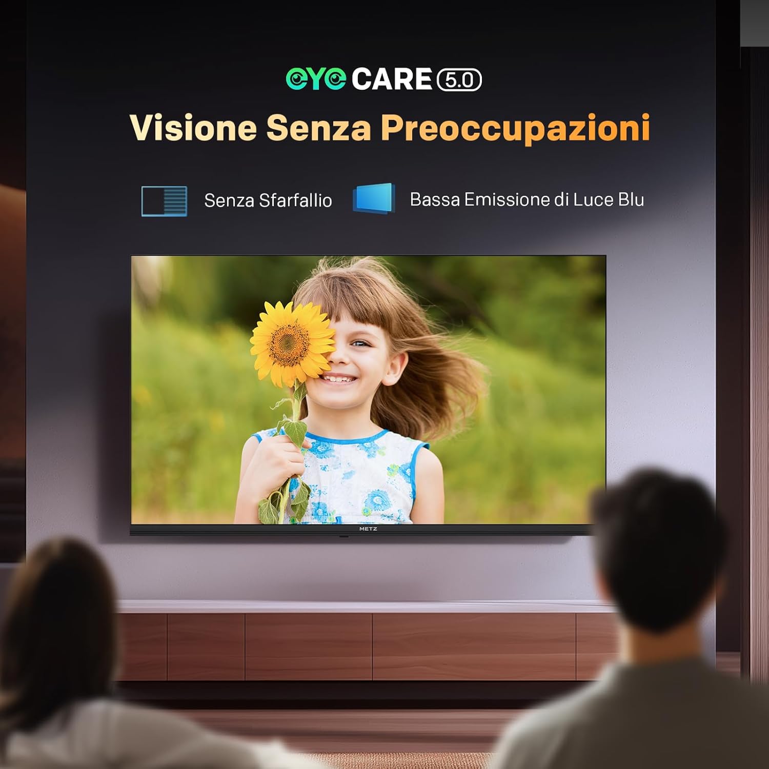 METZ QLED 40 Inch Smart TV FHD MQF7000Z, HDR10, Dolby Audio, Riduzione Luce Blu, Google TV, Googlecast, Tuner DVB-T/T2/C/S/S2/Analogico