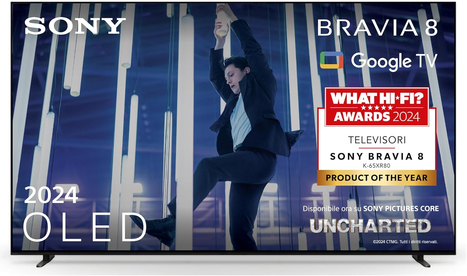BRAVIA 8 OLED 55 Inch 4K HDR Google Smart TV - Gaming Menu for, IMAX Enhanced, Dolby Vision Atmos, Chromecast, AirPlay, 120Hz 55XR80