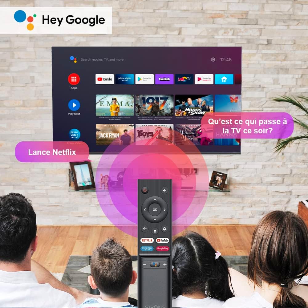 Strong - Smart TV 40″ (100 cm) Full HD SRT40FD5553 - with Android TV - Immagini eccezionali - Triple Tuner - 3 HDMI ports (1 ARC) + 2 USB ports + AV + Input antenna/satellite - Black