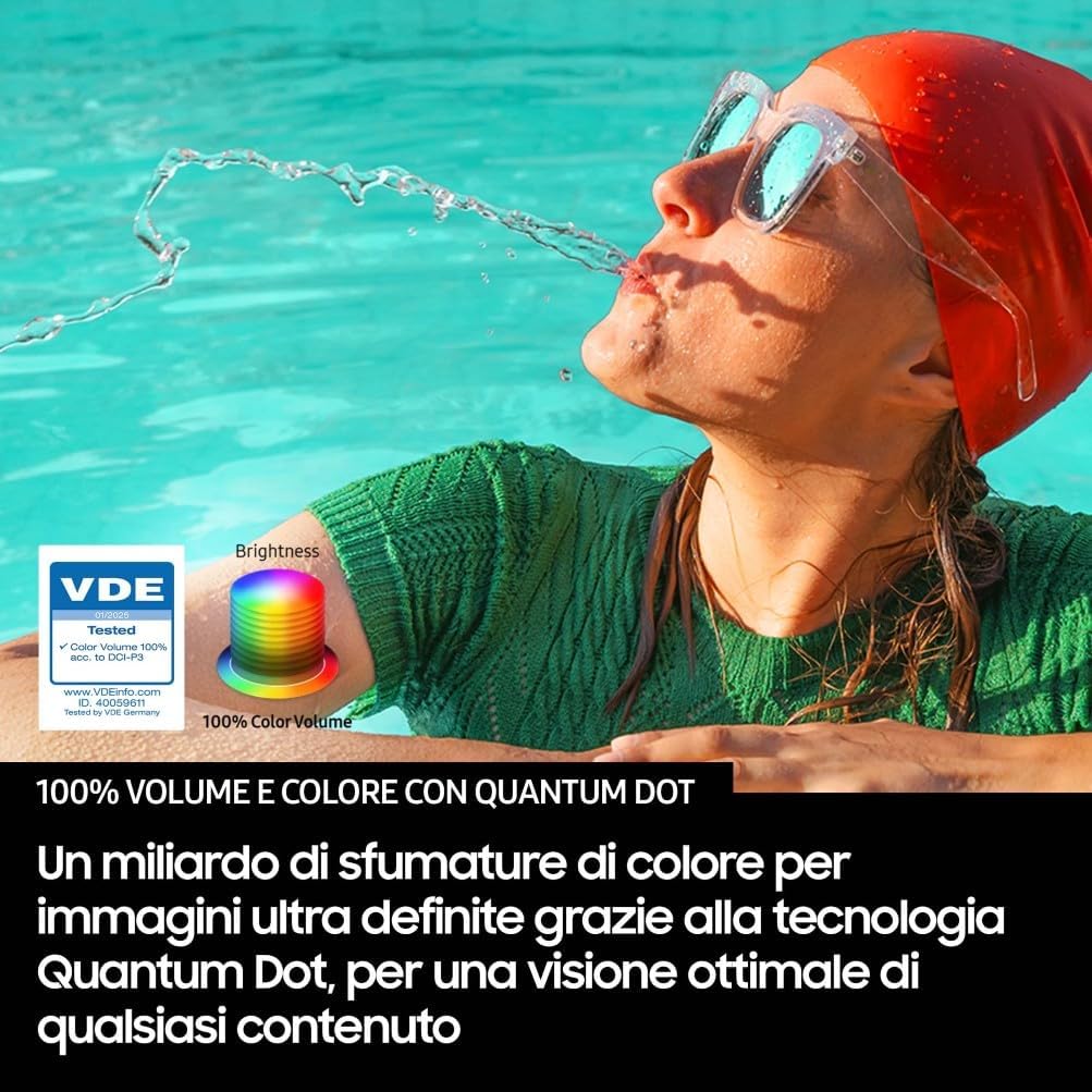 QLED 4K Vision AI Smart TV 43'' QE43Q8FAAUXZT, Q8F, Q4 AI Processor, 4K Upscaling, OTS Lite, Air Slim Design, 100% of Volume Colore with Quantum Dot, PACCHETTO INTRATTENIMENTO, 2025