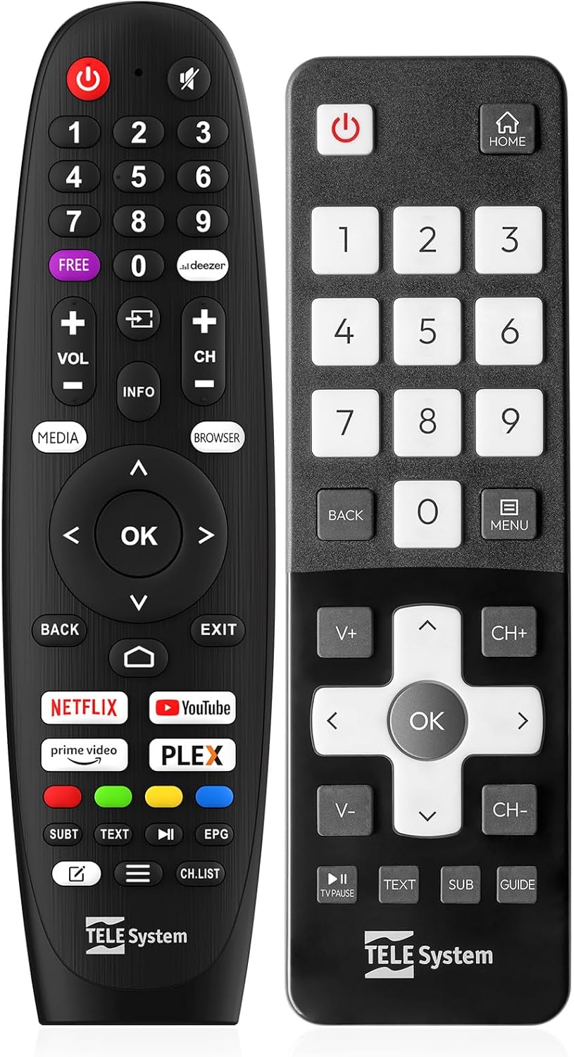 TELE System Smart TV 40 Inch Full HD LED Frameless, Certificato CAM tivùsat, HbbTV, HDR10 HLG, powered by VIDAA, Dual Remote Control Included.
