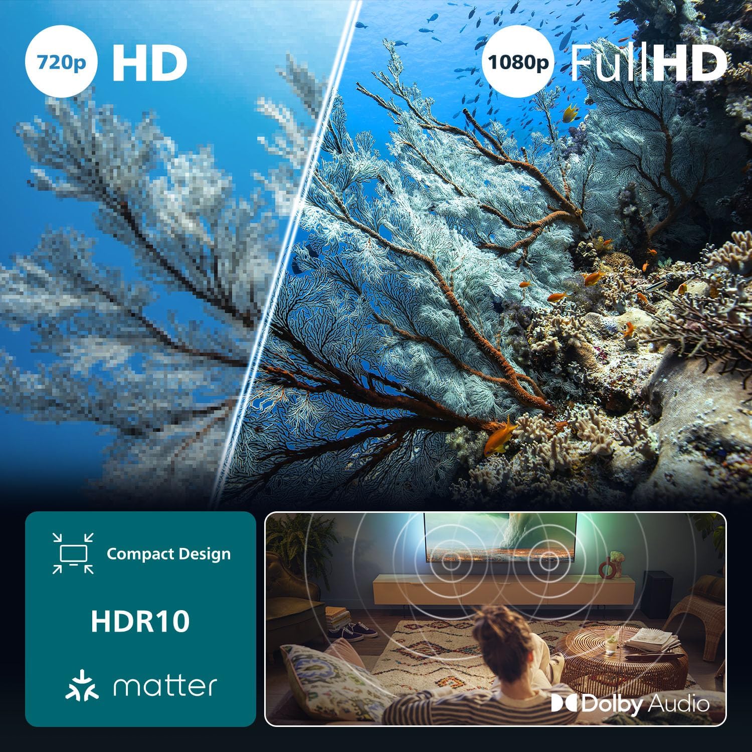 32PFS6900 HD LED Smart TV - Display 32'' with Pixel Plus, Platform Titan OS and Dolby Digital Sound - Works with Alexa and Google Voice Assistant