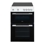 Freestanding Electric Cooker 68L Twin Cavity Ceramic Hob 4 Zones White
