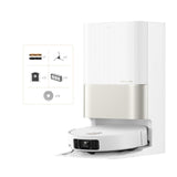 Robot Vacuum And Mop 20000Pa Conquers Obstacles Up To 2.4In Liftable Brush And Mops White