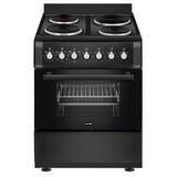 Electric Cooker 62L Oven 4 Hotplates Freestanding 60cm Matte Black
