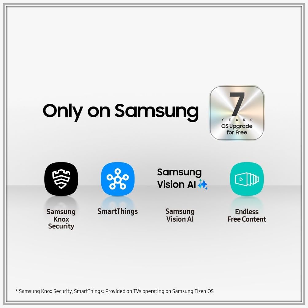 QLED 4K Vision AI Smart TV 43'' QE43Q8FAAUXZT, Q8F, Q4 AI Processor, 4K Upscaling, OTS Lite, Air Slim Design, 100% of Volume Colore with Quantum Dot, PACCHETTO INTRATTENIMENTO, 2025