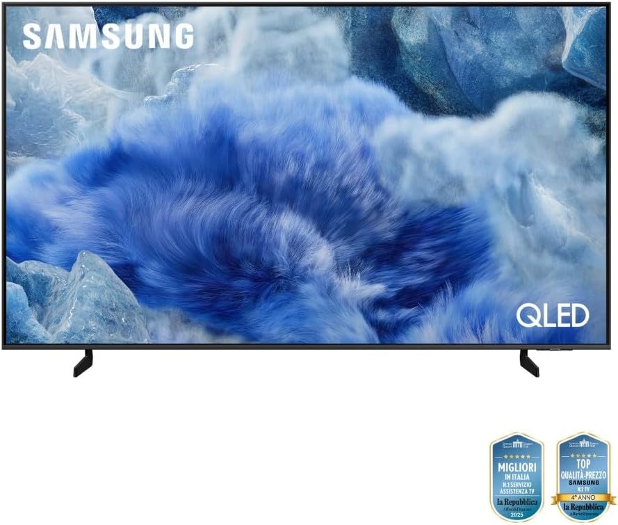 QLED 4K Vision AI Smart TV 43'' QE43Q8FAAUXZT, Q8F, Q4 AI Processor, 4K Upscaling, OTS Lite, Air Slim Design, 100% of Volume Colore with Quantum Dot, PACCHETTO INTRATTENIMENTO, 2025
